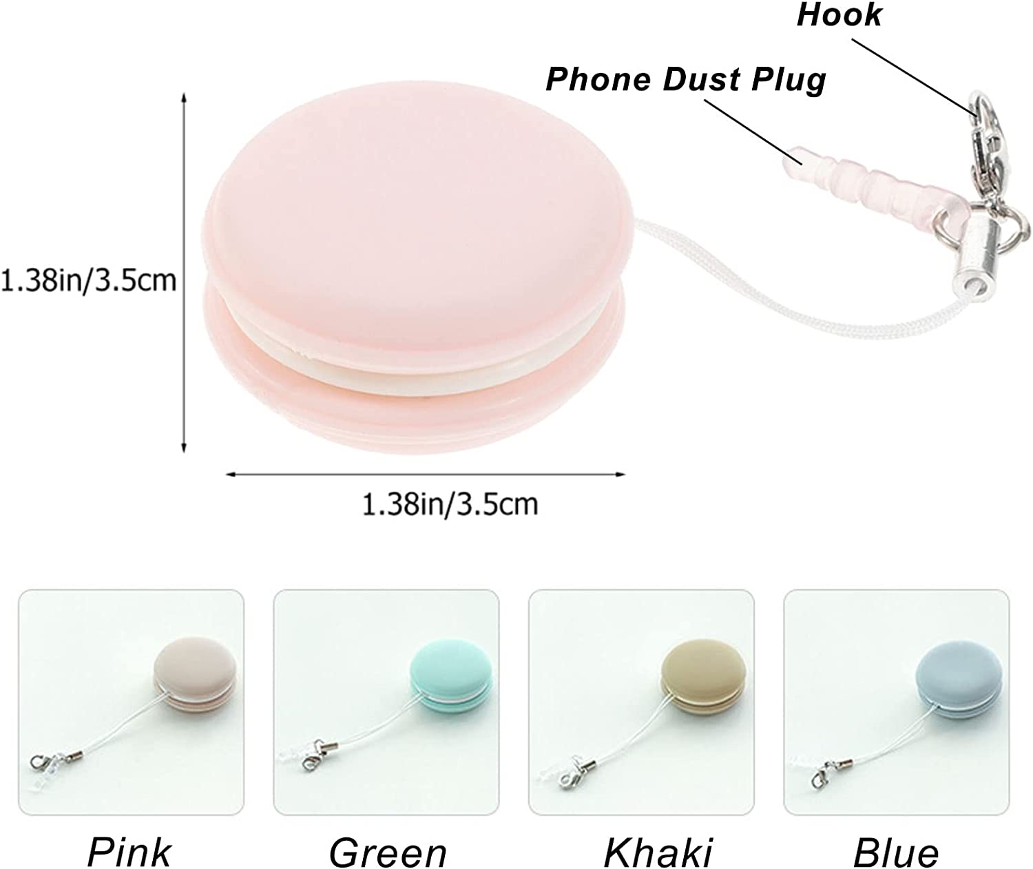 4 Pcs Macaron Mobile Phone Screen Cleaning, Screen and Eyeglass Brush Cleaner with Dust Removal Stickers, Portable Mobile Phone Screen Wipe Ball Keychain for Phone Ipad Glasses Computer
