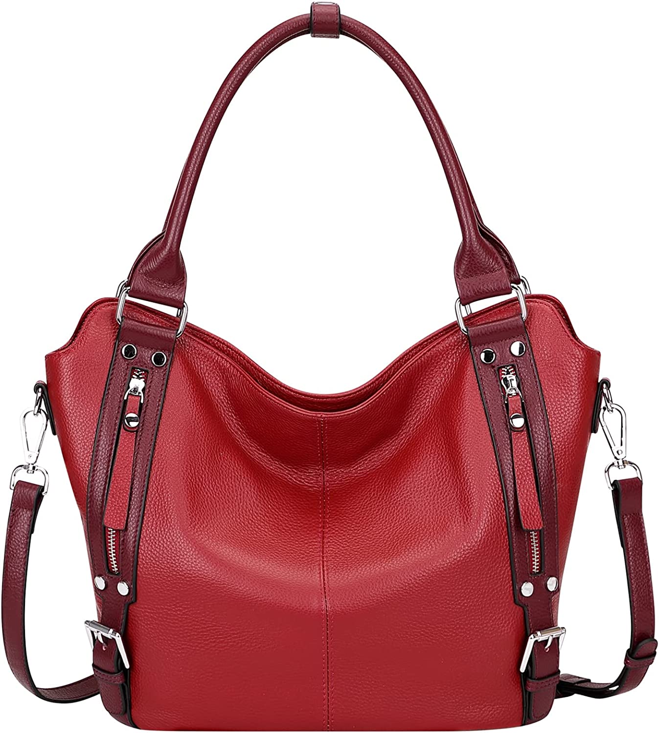 Over Earth Genuine Leather Handbags for Women Hobo Shoulder Bag Ladies Leather Tote Bag