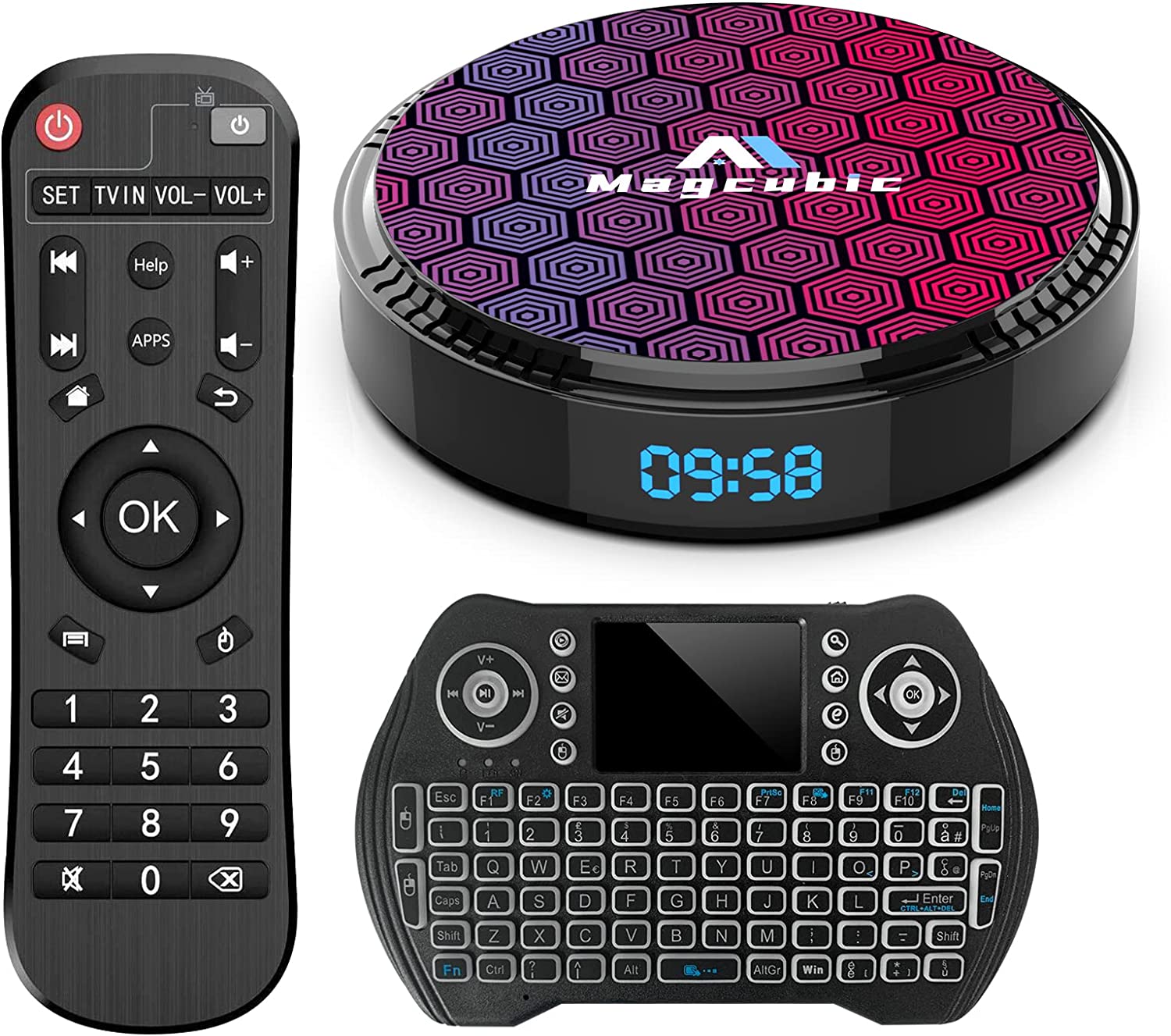 Android 12.0 TV Box, 4G RAM 32G ROM Android TV Box H618 with Dual 2.4G/5.8G WiFi, BT 5.0+ Quad-Core 64 Bits 4K UHD H.265 Ethernet LAN 3D TV Box with Backlit Keyboard Set Top TV Box