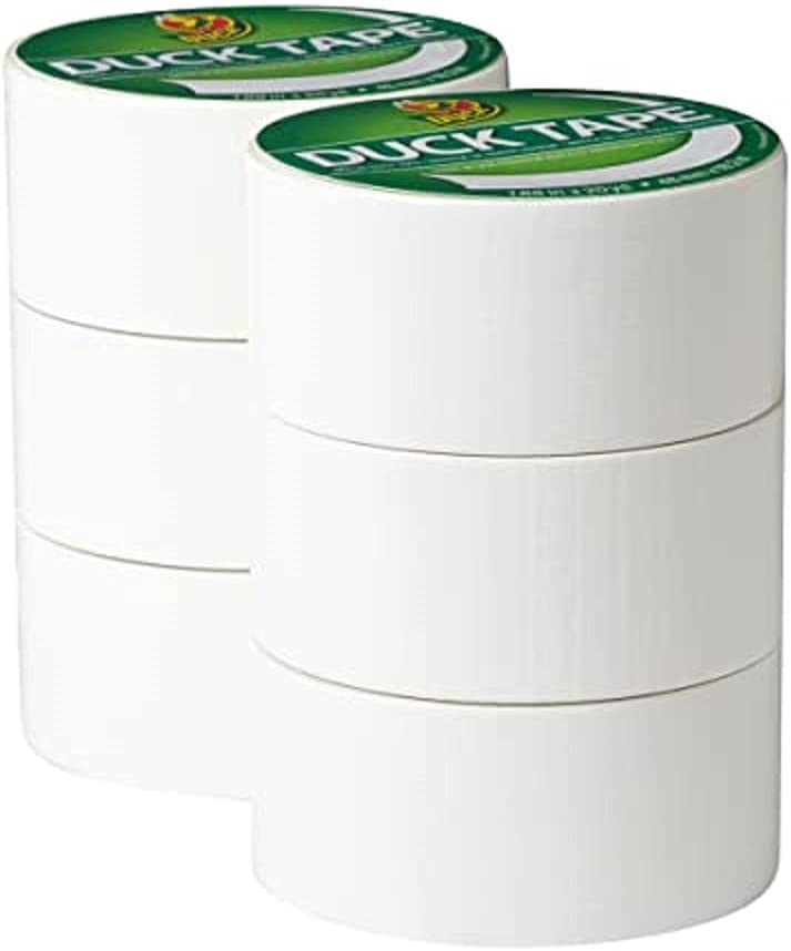 Duck Brand 1265015_C Duck Color Duct Tape, 6-Roll, White, 6 Rolls
