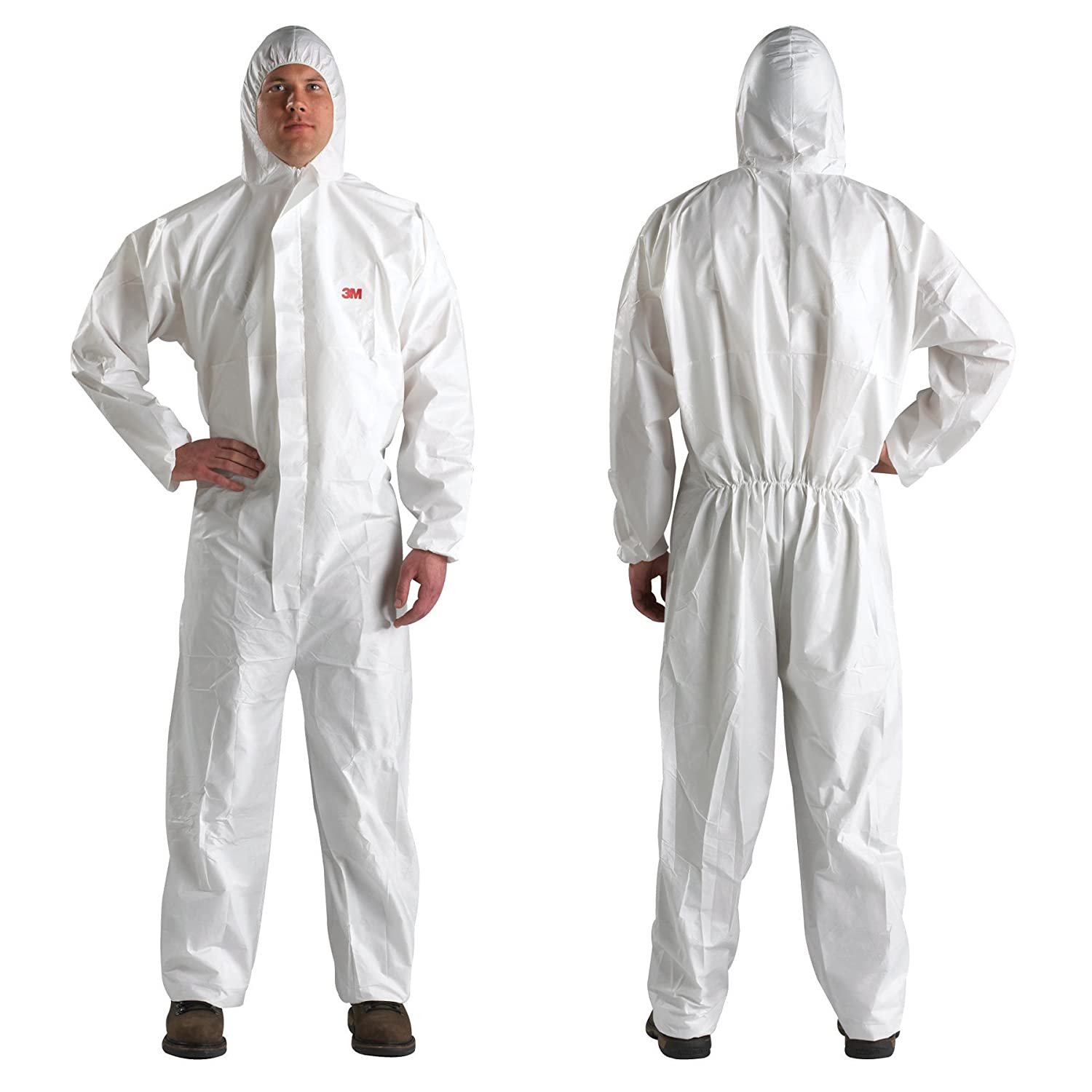 3M 4510 White XL Polyethylene/Polypropylene Disposable General Purpose & Work Coveralls - Fits 43 to 45 in Chest - Elastic Ankles, Elastic Wrists - XL451000076 [PRICE is per EACH]