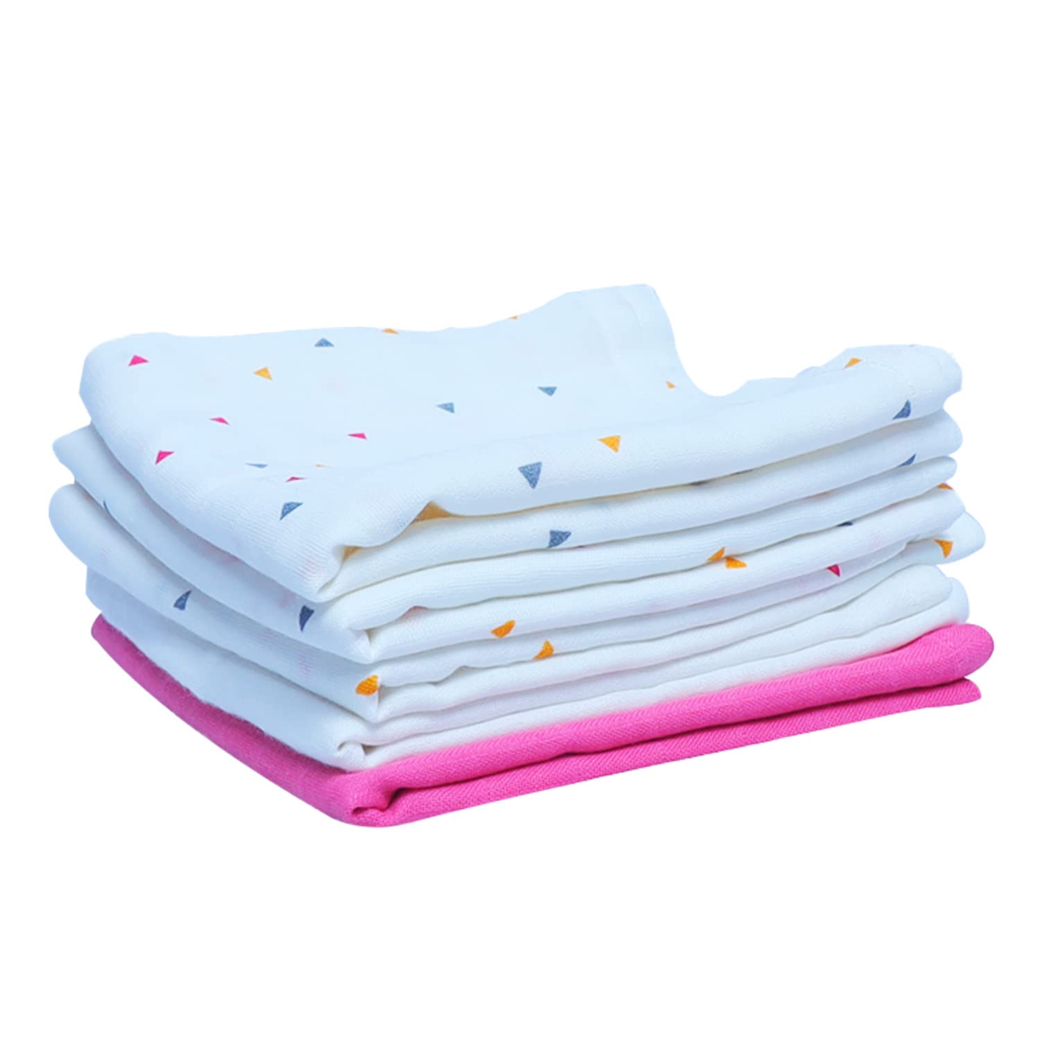 BABYS CARE Muslin Burp Cloth Pack of 5 | 100% Organic Cotton | Versatile Use Washcloth Face Cloth Cleaning Mess | Lightweight Baby Towel | Handy for Changing Cleaning Feeding Baby | 26"x26" | Rainbow