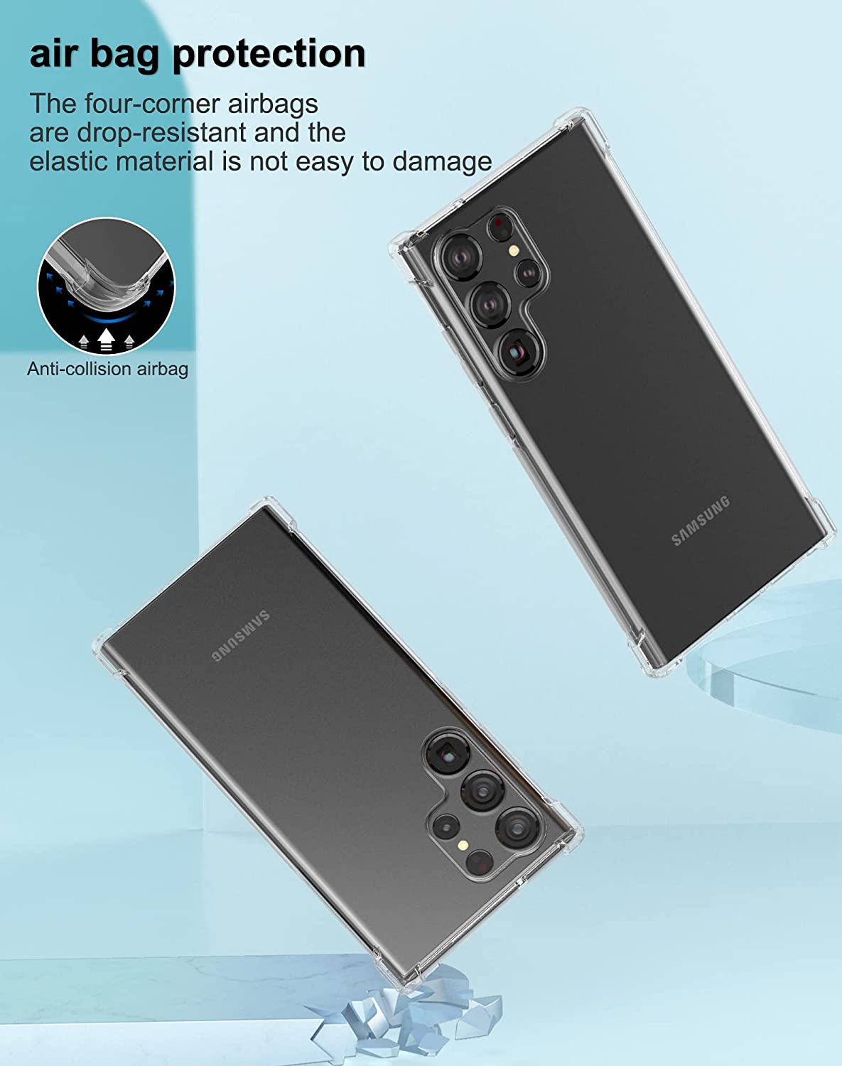 Foluu for Samsung Galaxy S23 Ultra Case, Crystal Clear Scratch Resistant Reinforced Corners TPU Rubber Soft Skin Silicone Protective Cover for Samsung Galaxy S23 Ultra 5G 2022