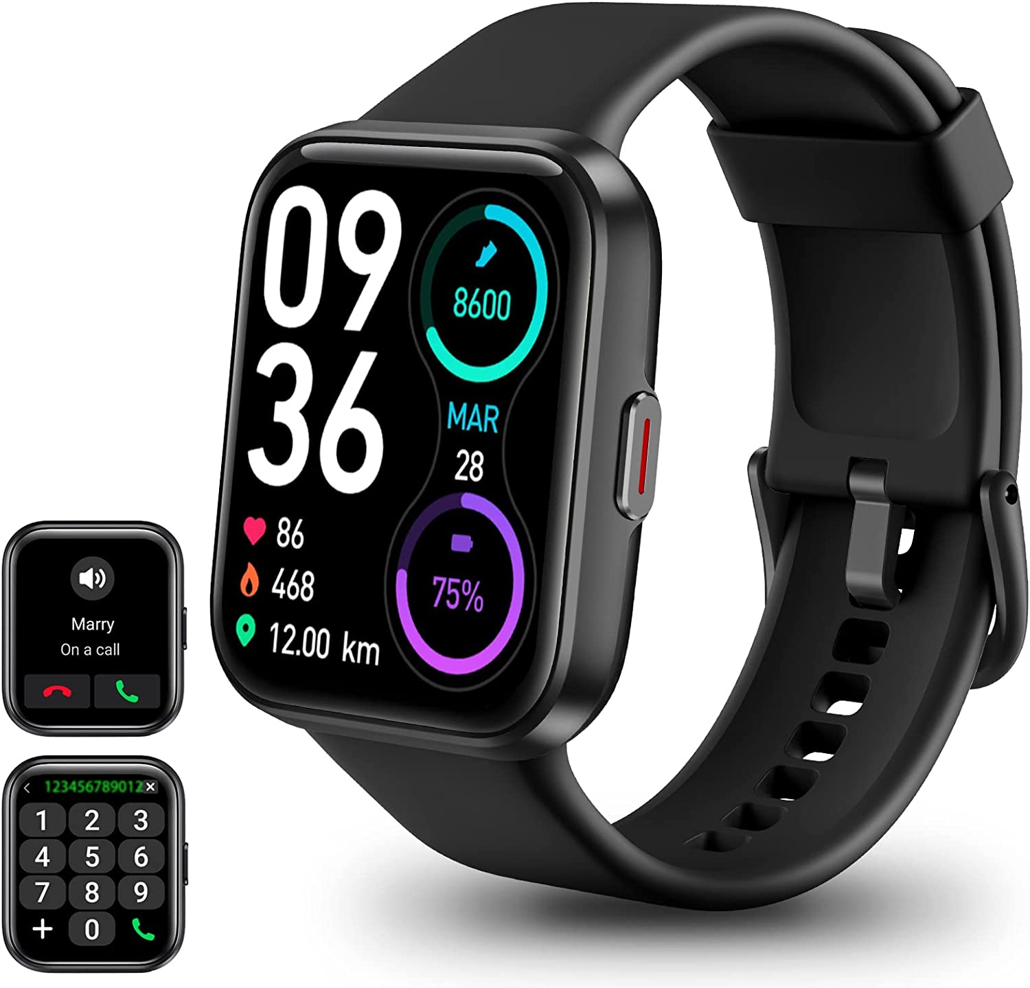 VRPEFIT Smart Watch for Men [Answer/Make Call], 1.7" Touchscreen Fitness Tracker with Heart Rate Blood Oxygen Sleep Monitor Compatible with iPhone & Android, Alexa Built-in, IP68 Waterproof Watch