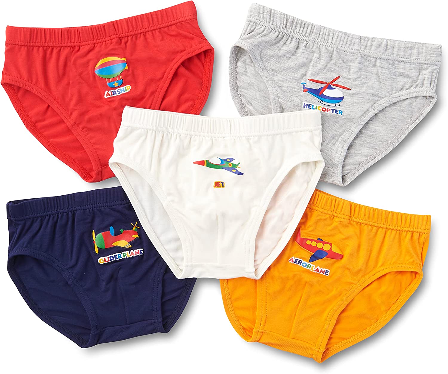 Simply Life Boys’ Underwear Breathable Bamboo Viscose/Spandex Briefs Soft and Comfy (5pc Pack)