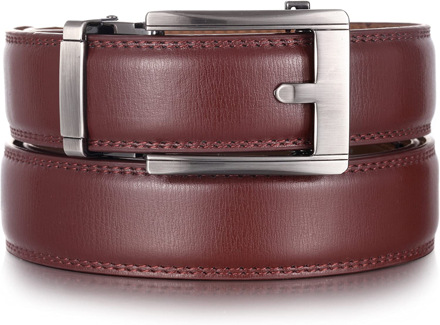 Marino Men’s Genuine Leather Ratchet Dress Belt With Automatic Buckle, Enclosed in an Elegant Gift Box