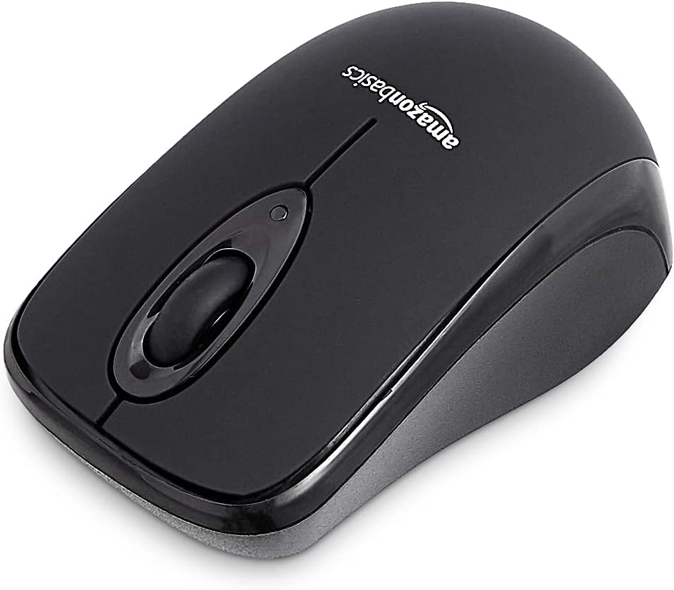Amazon Basics Wireless Computer Mouse with USB Nano Receiver - Blue
