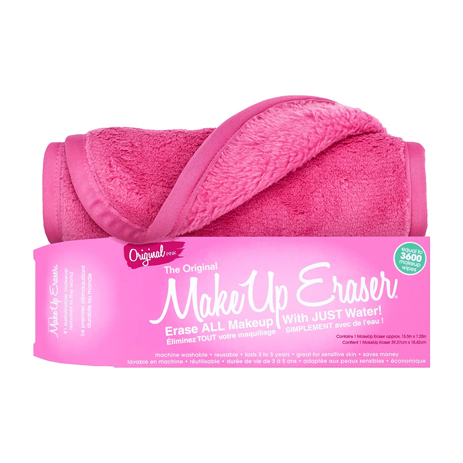 The Original MakeUp Eraser, Erase All Makeup With Just Water, Including Waterproof Mascara, Eyeliner, Foundation, Lipstick, and More