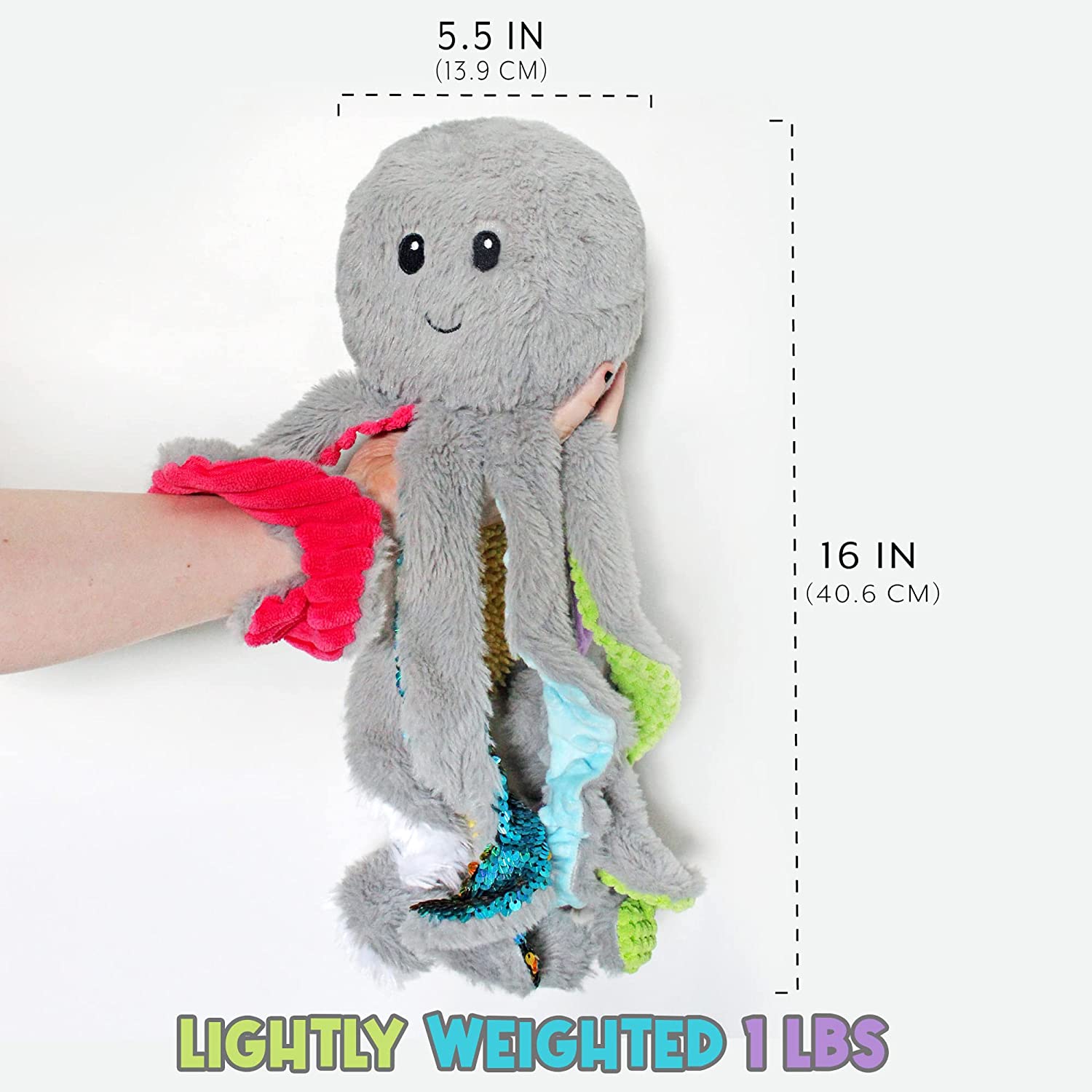MEAVIA Weighted Sensory Octopus Toy， Weighted Fidget Plush for Autism， Special Needs and Sensory Fun